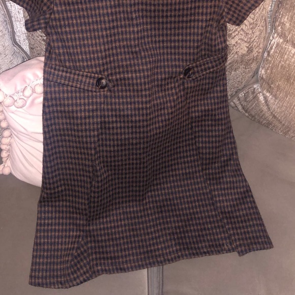 Zara dress, size 10 cm 140, cotton material, color: Brown, Black and green lines - Picture 4 of 6